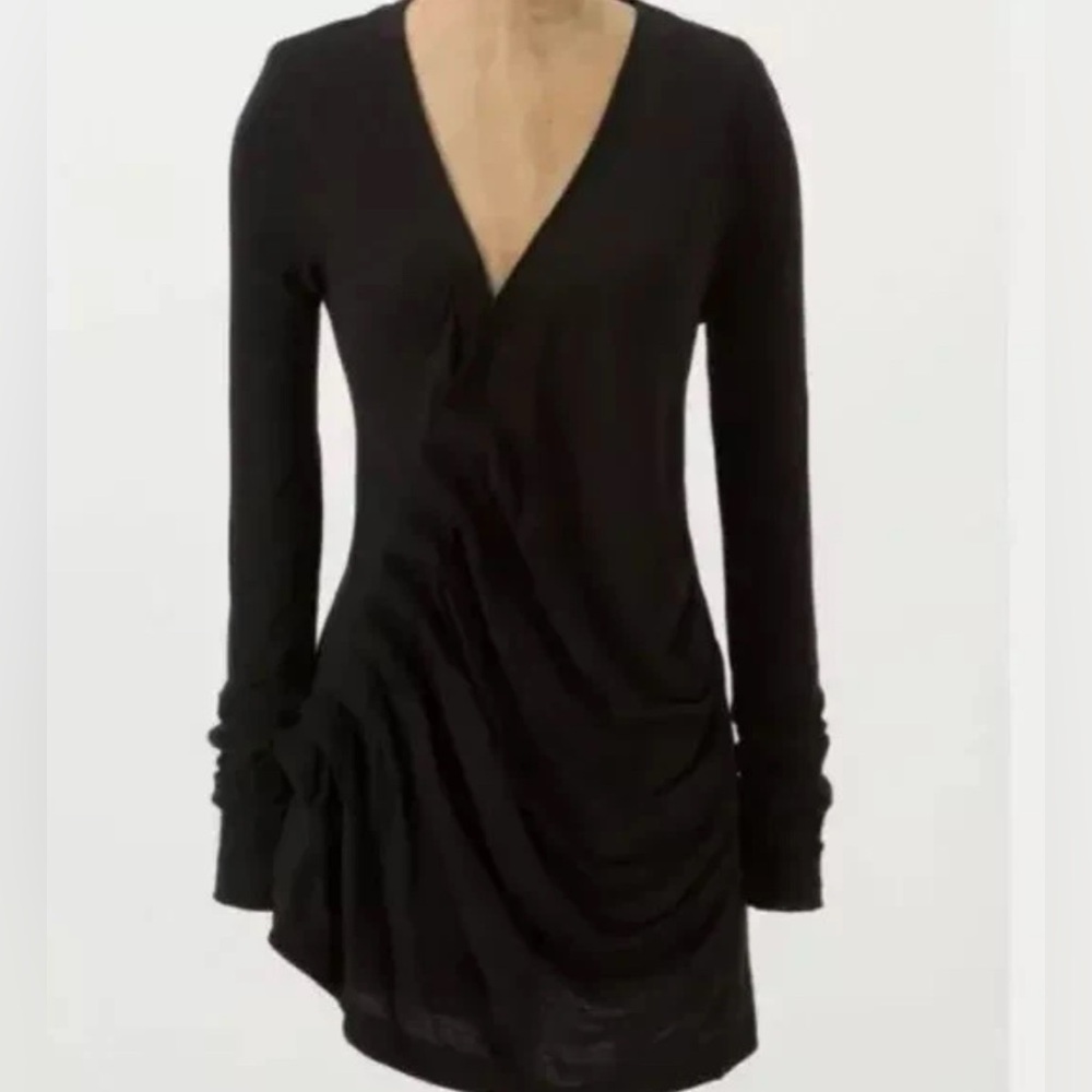 anthropologie vanessa virginia top Lagen Look Asymmetric Button Up Black Size XS